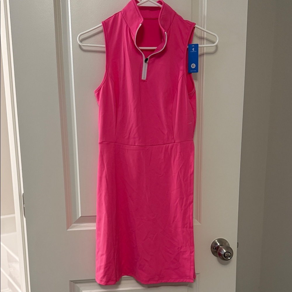 New Sleeveless Pink Athletic mini dress  with matching shorts  XS